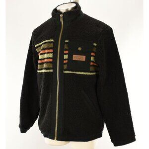 PENDLETON Mens Black Camp Stripe Lone Fir Berber Jacket Medium